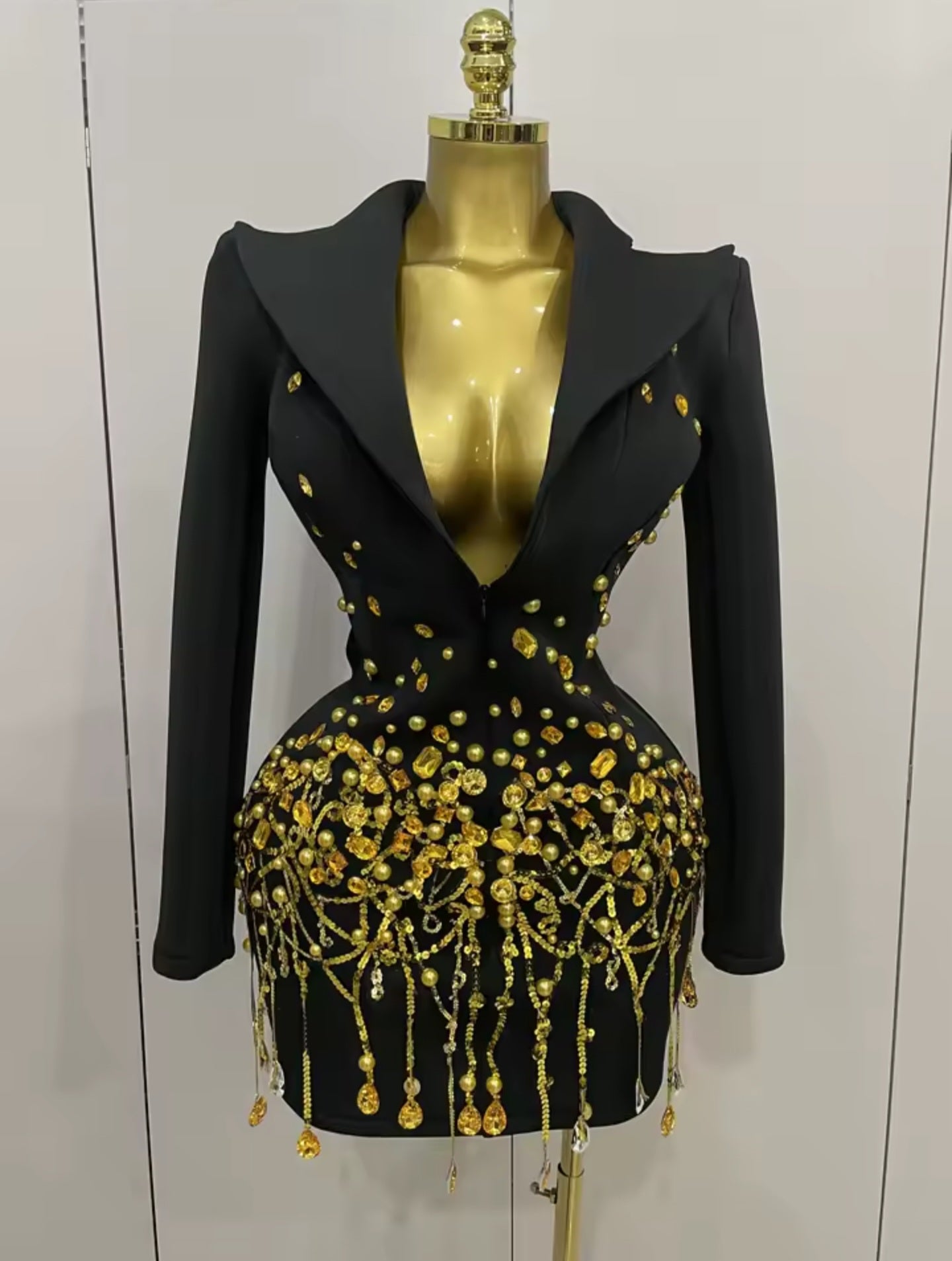 Golden Luxe Blazer Dress