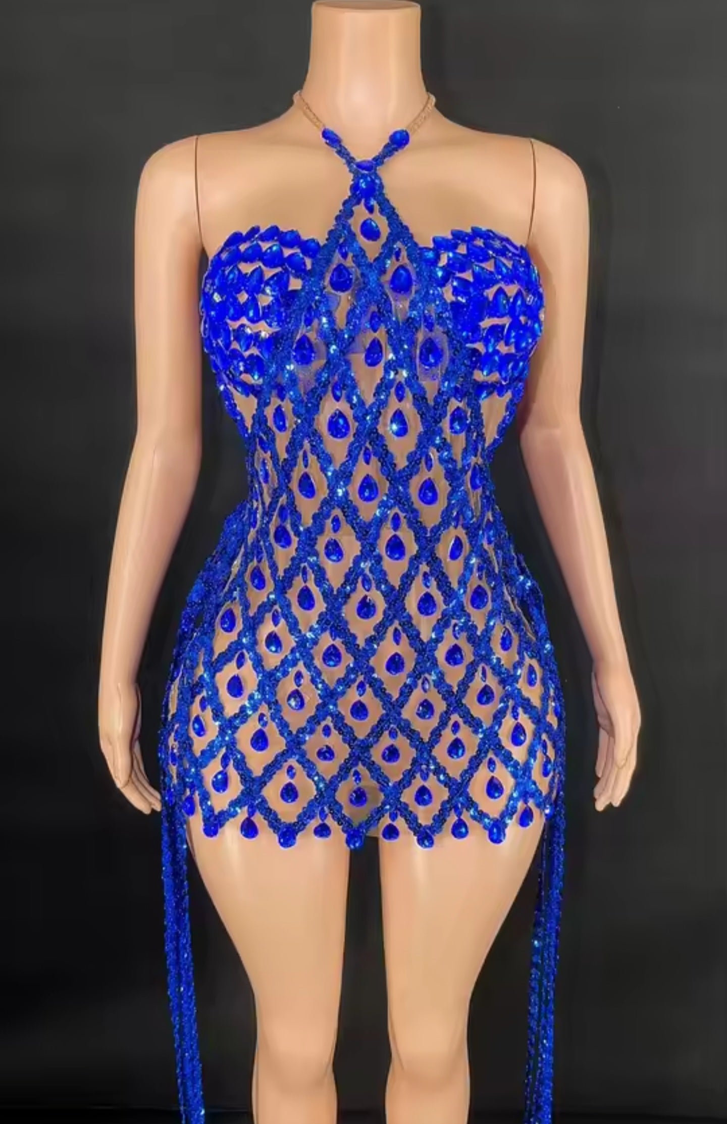 Diamond Mirage Crystal Mini Dress