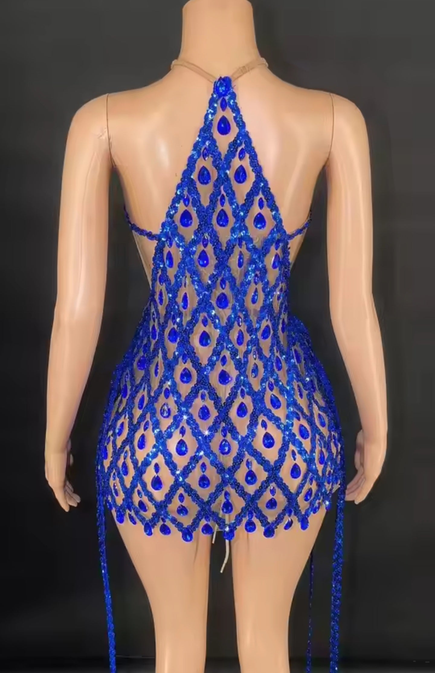 Diamond Mirage Crystal Mini Dress