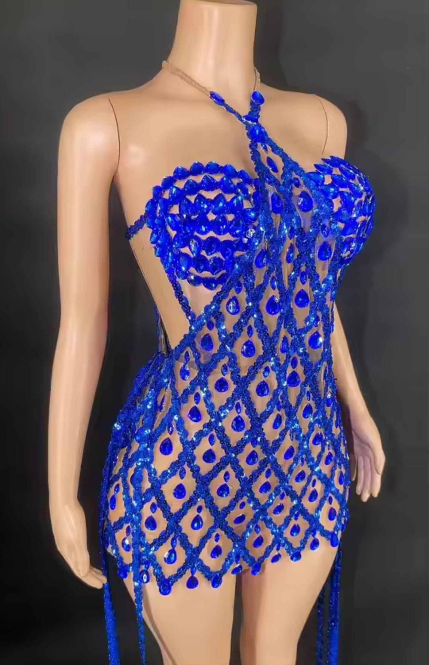 Diamond Mirage Crystal Mini Dress