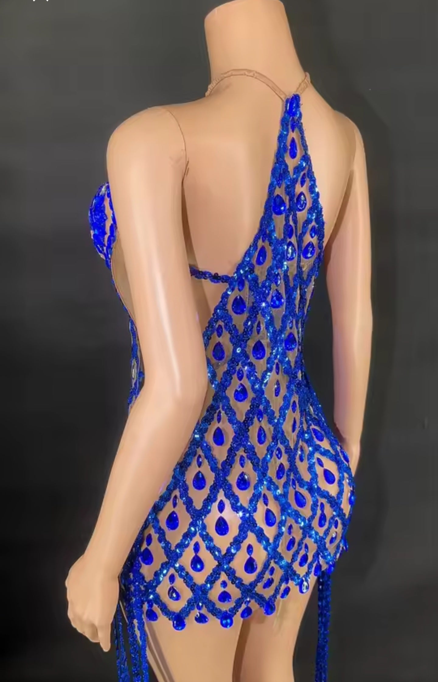 Diamond Mirage Crystal Mini Dress