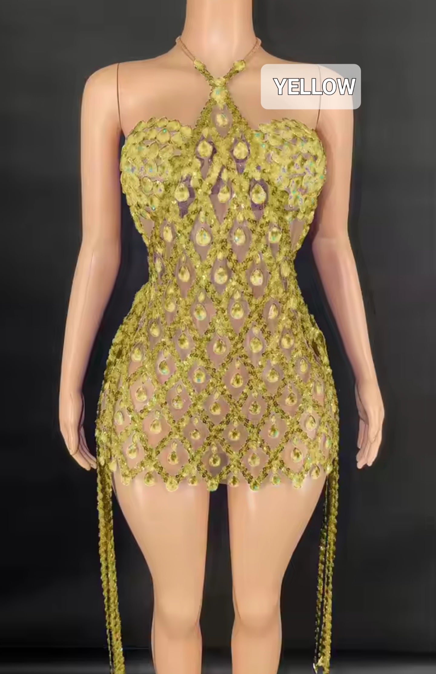 Diamond Mirage Crystal Mini Dress