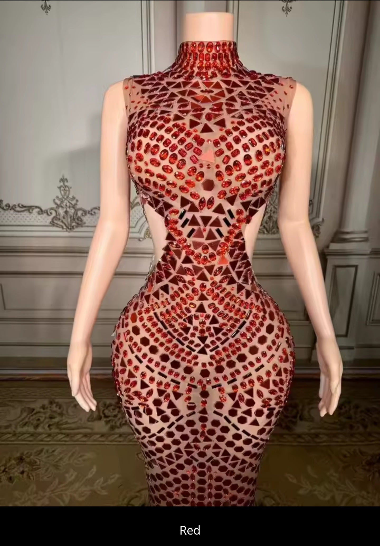 Golden Goddess Mirror Mosaic Dress