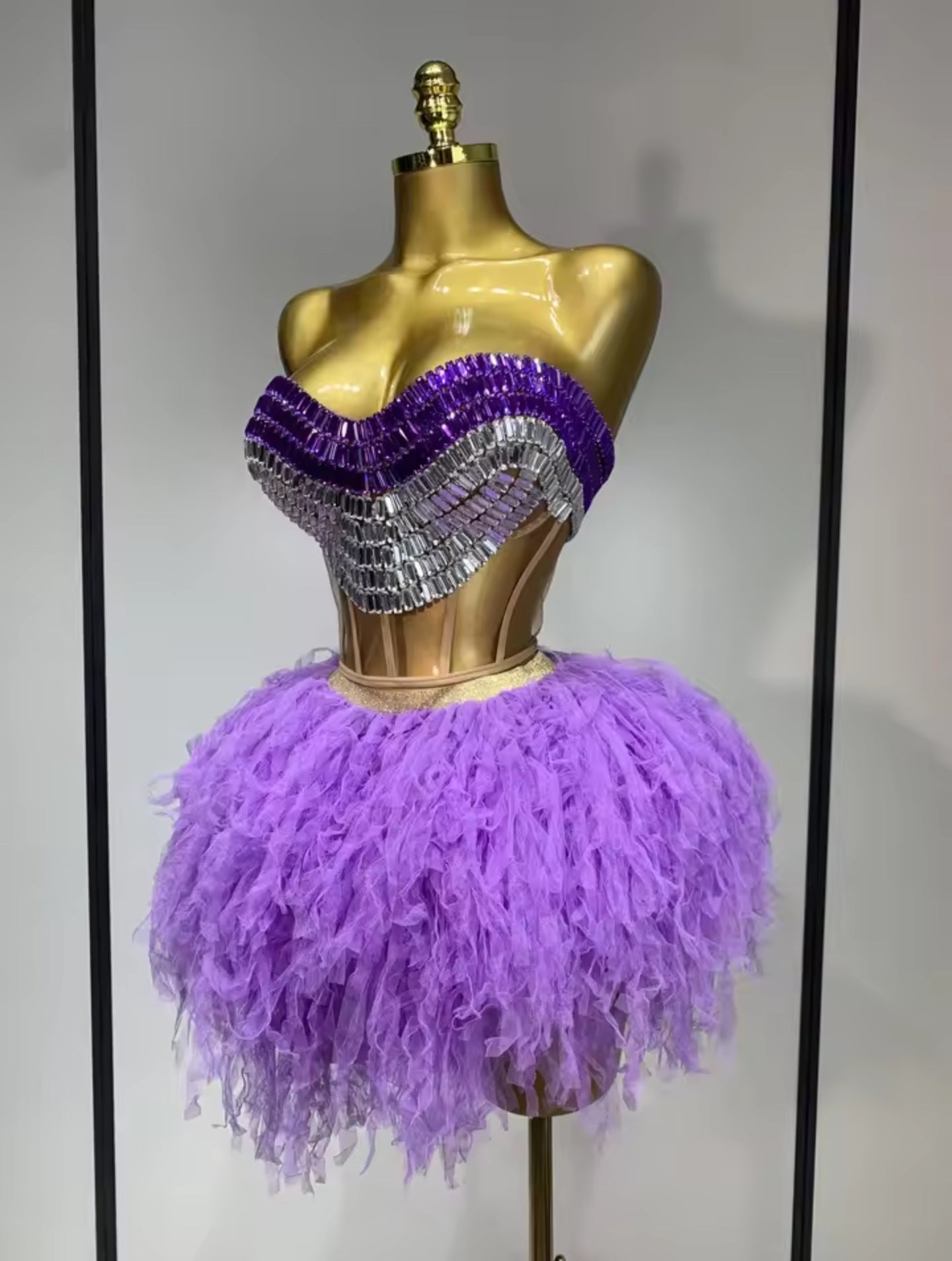 Lilac Stardust Tulle Skirt Set