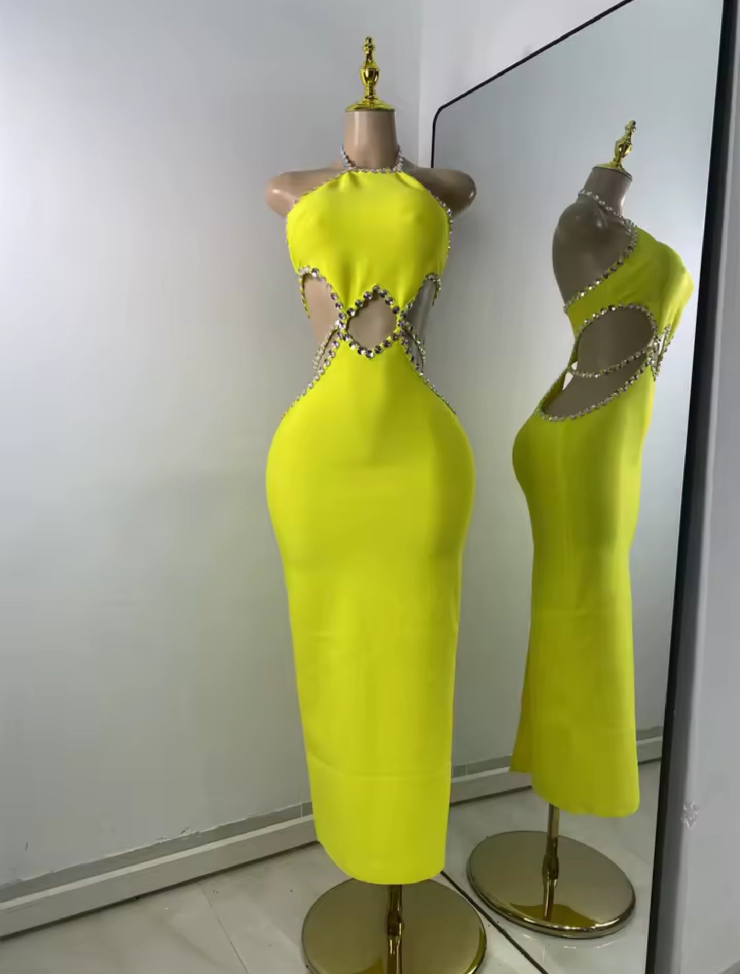 Citrus Blaze Midi Dress