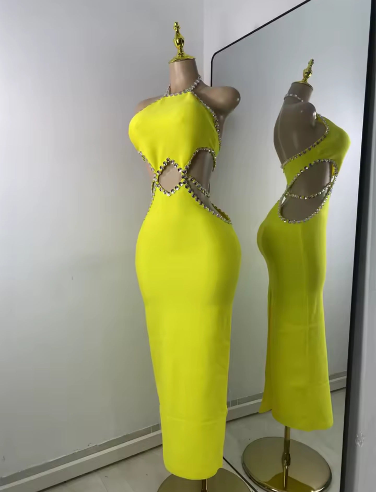 Citrus Blaze Midi Dress