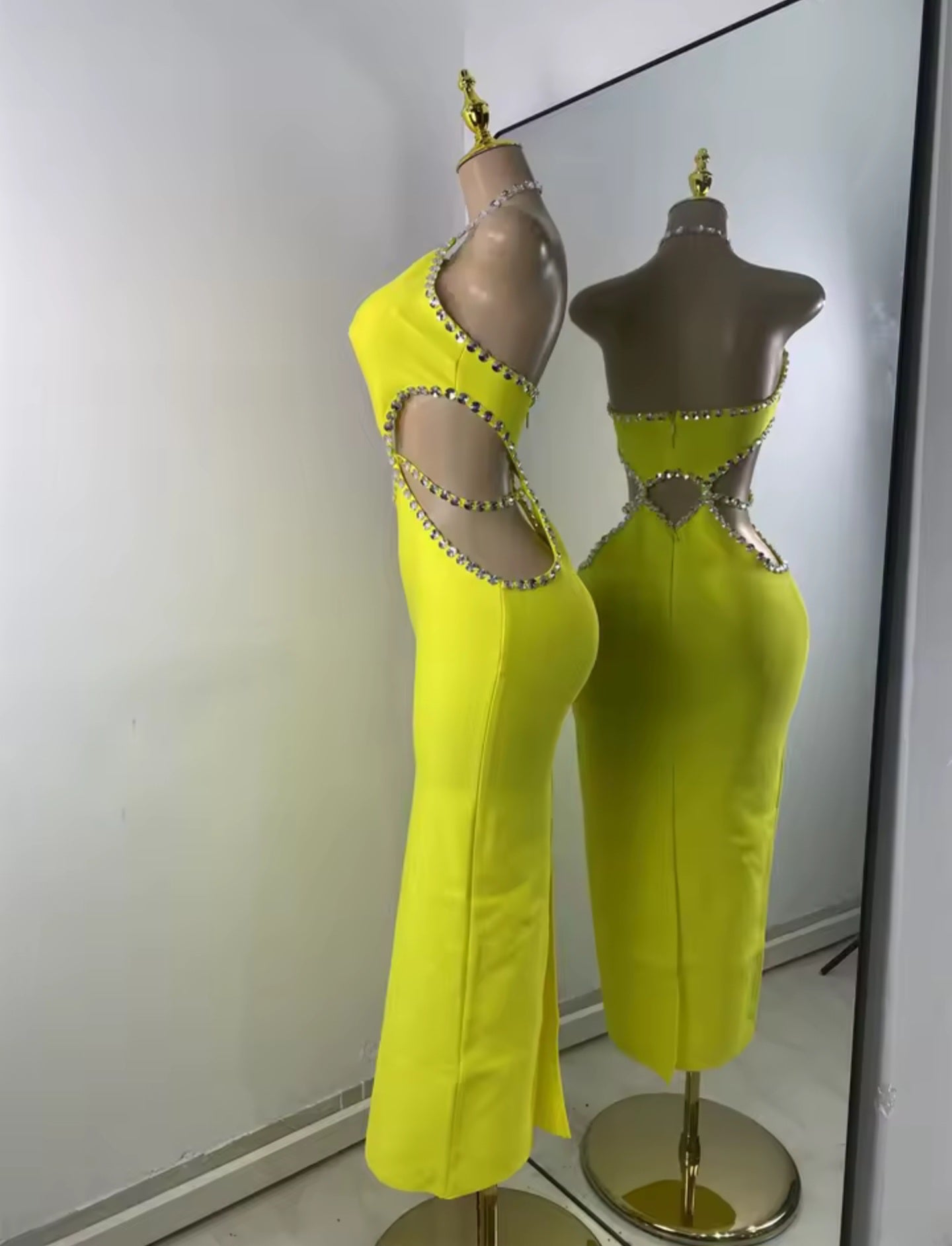 Citrus Blaze Midi Dress