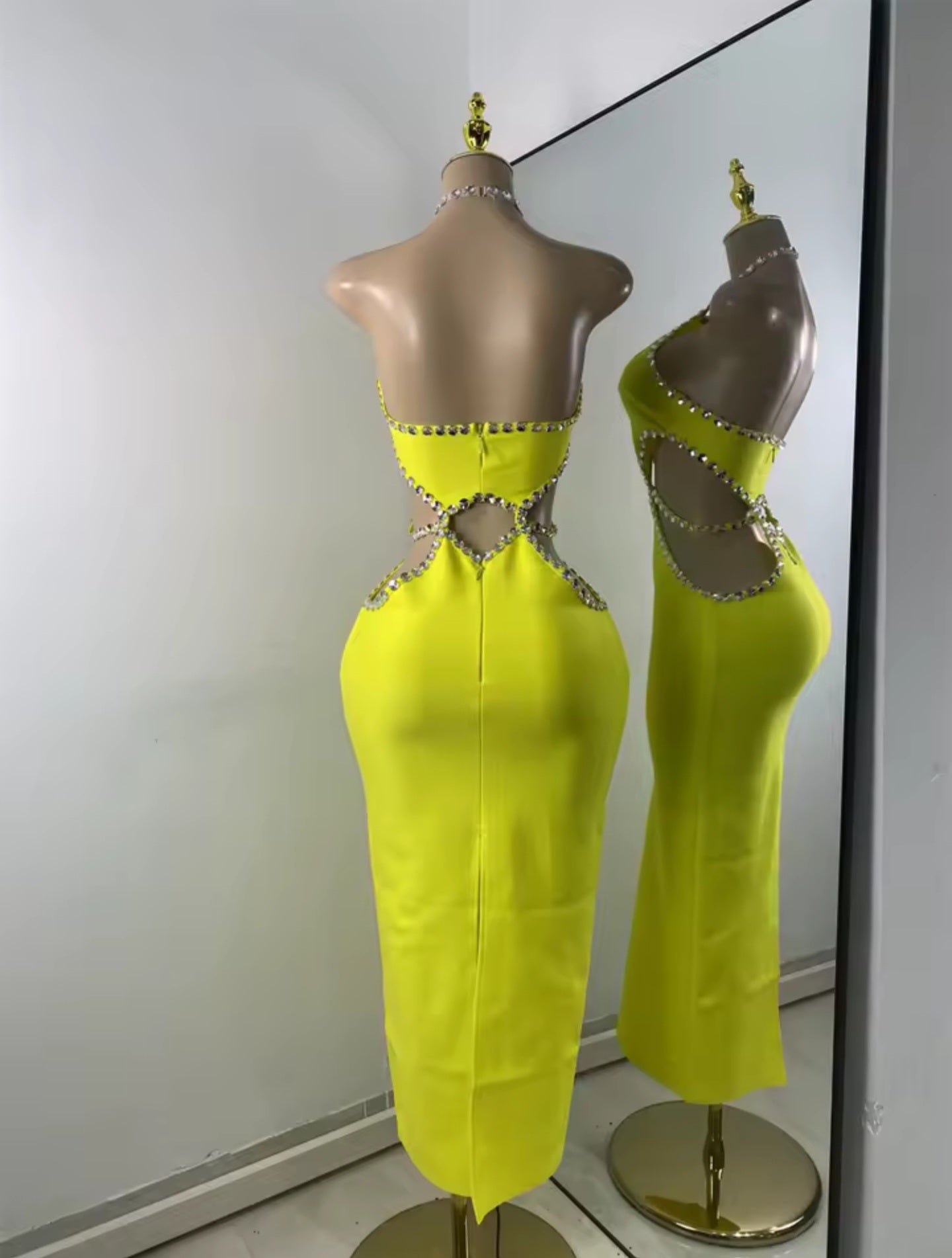 Citrus Blaze Midi Dress