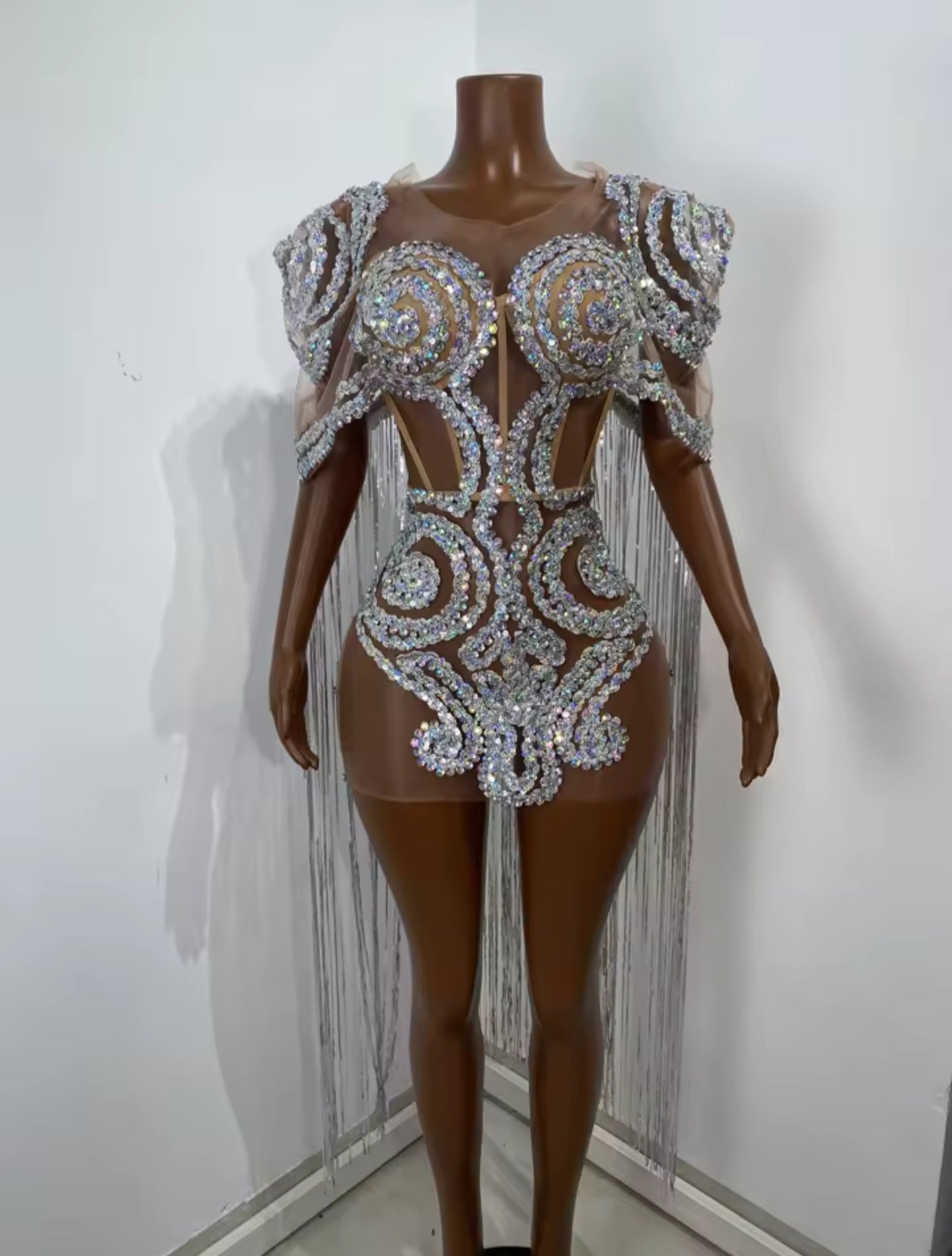 Crystal Vortex Mini Dress