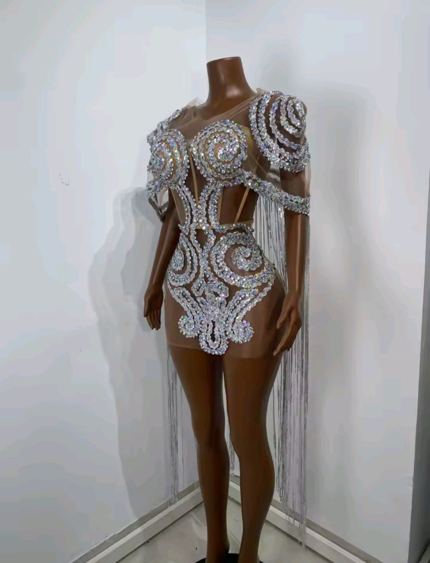 Crystal Vortex Mini Dress