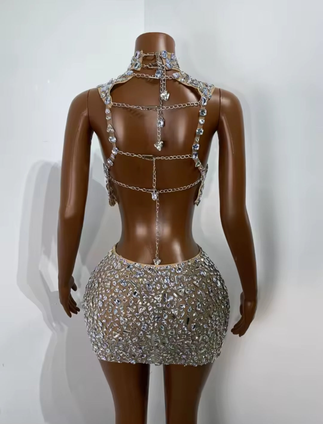 Crystal Mirage Skirt Set - NUDE