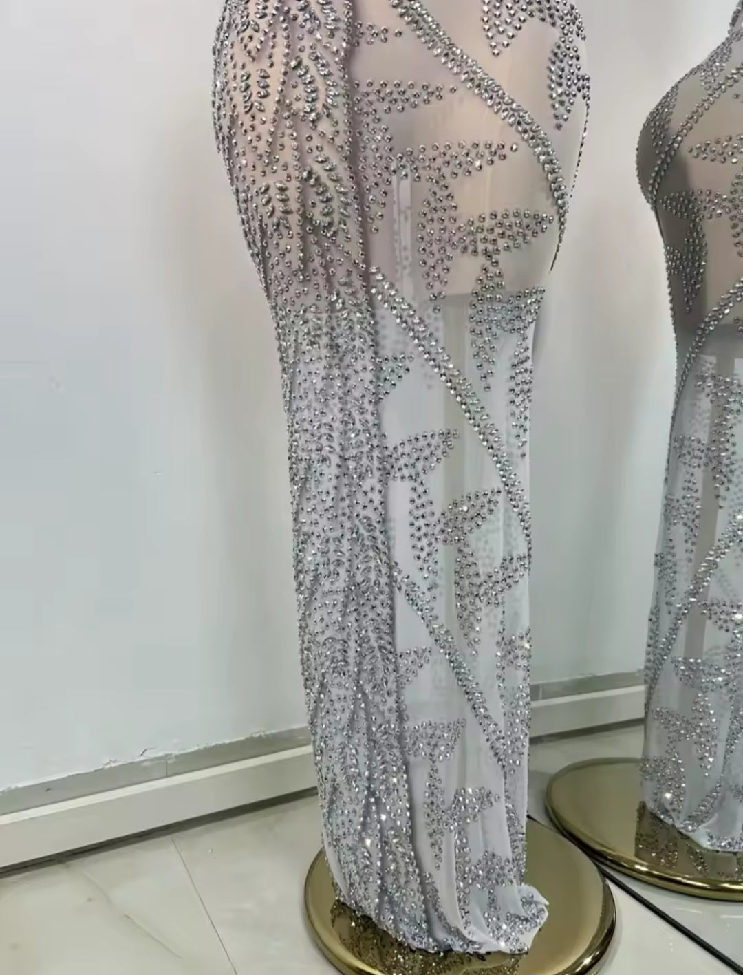Crystal Vines Illusion Dress