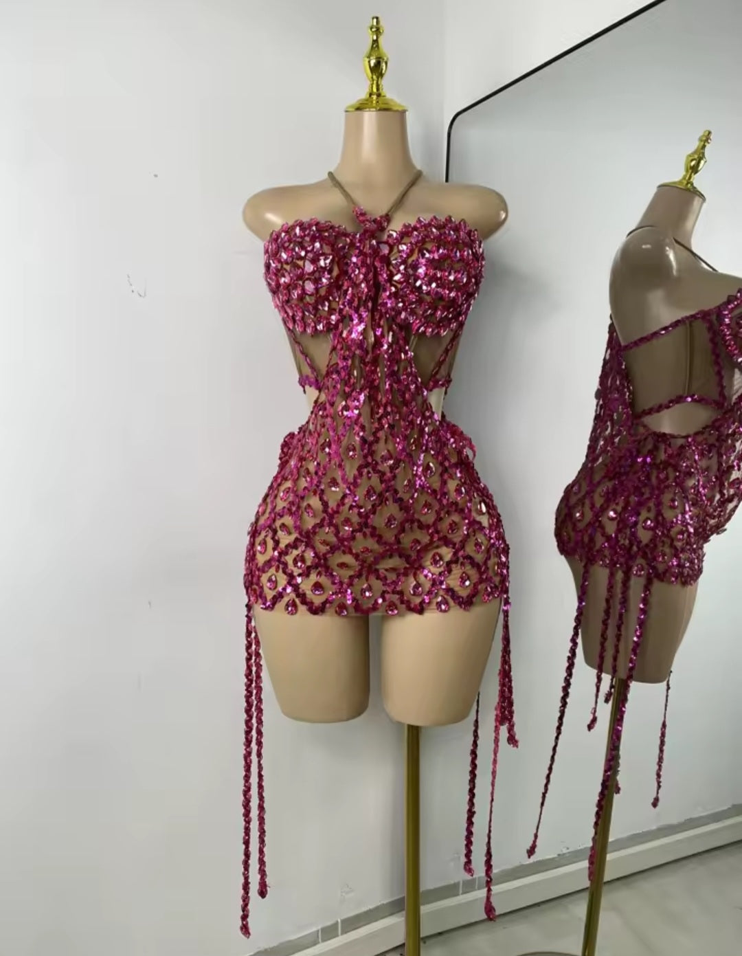 Chandelier Corset Dress - Fuchsia