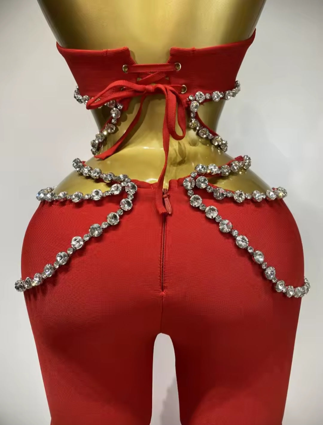 Stop And Stare Pant Set - RED