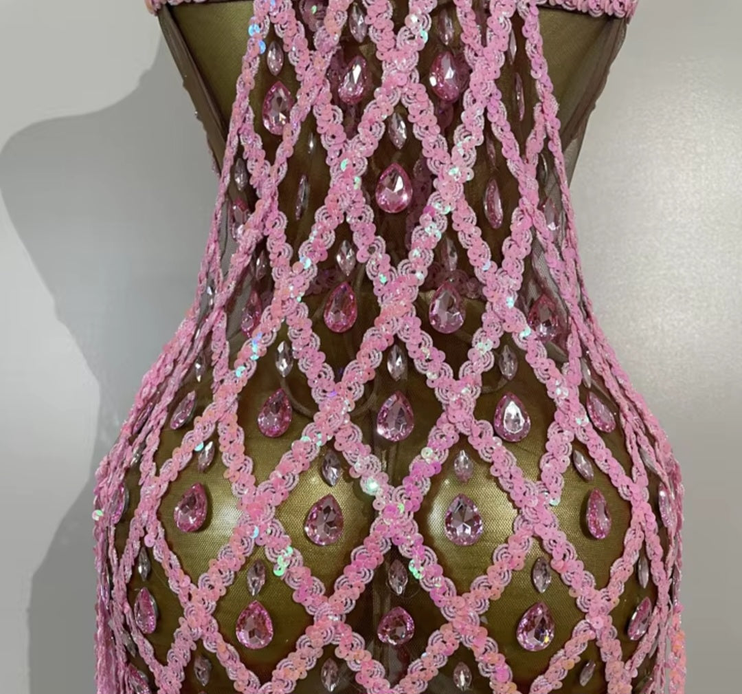 Chandelier Corset Dress- Pink