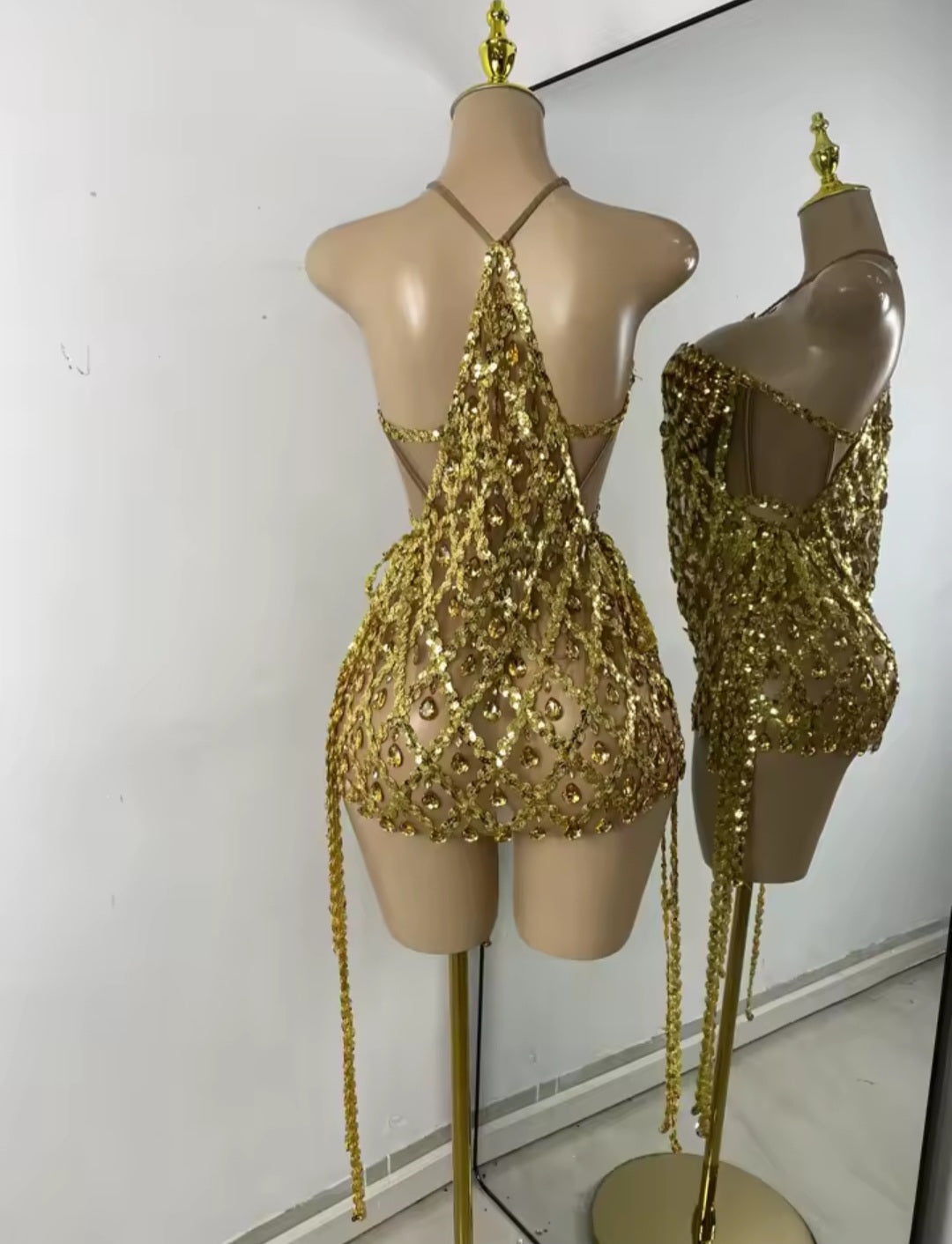Chandelier Corset Dress- Gold