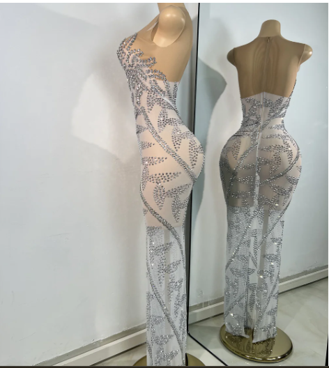 Crystal Vines Illusion Dress