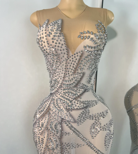 Crystal Vines Illusion Dress