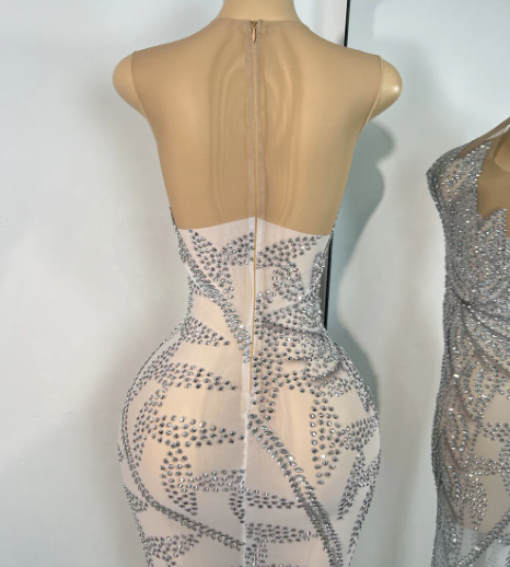 Crystal Vines Illusion Dress