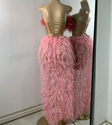 Rose Mirage Couture Skirt Set