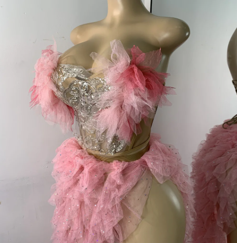 Rose Mirage Couture Skirt Set