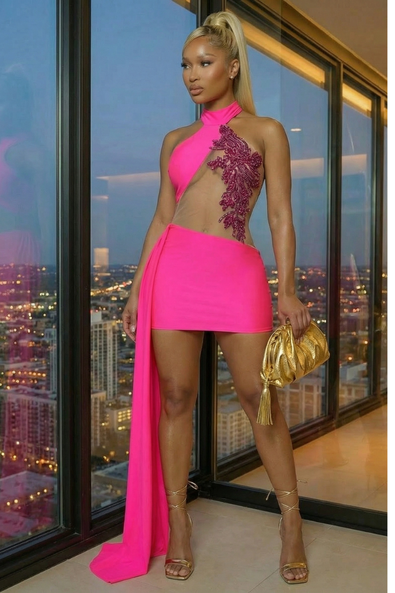 Luxe N Lust Dress- Pink