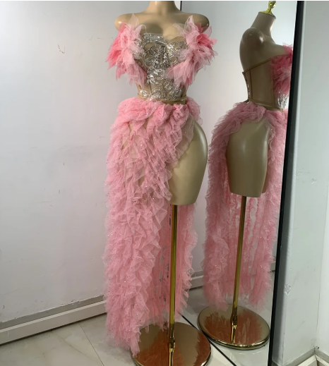 Rose Mirage Couture Skirt Set