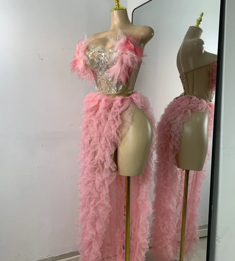 Rose Mirage Couture Skirt Set