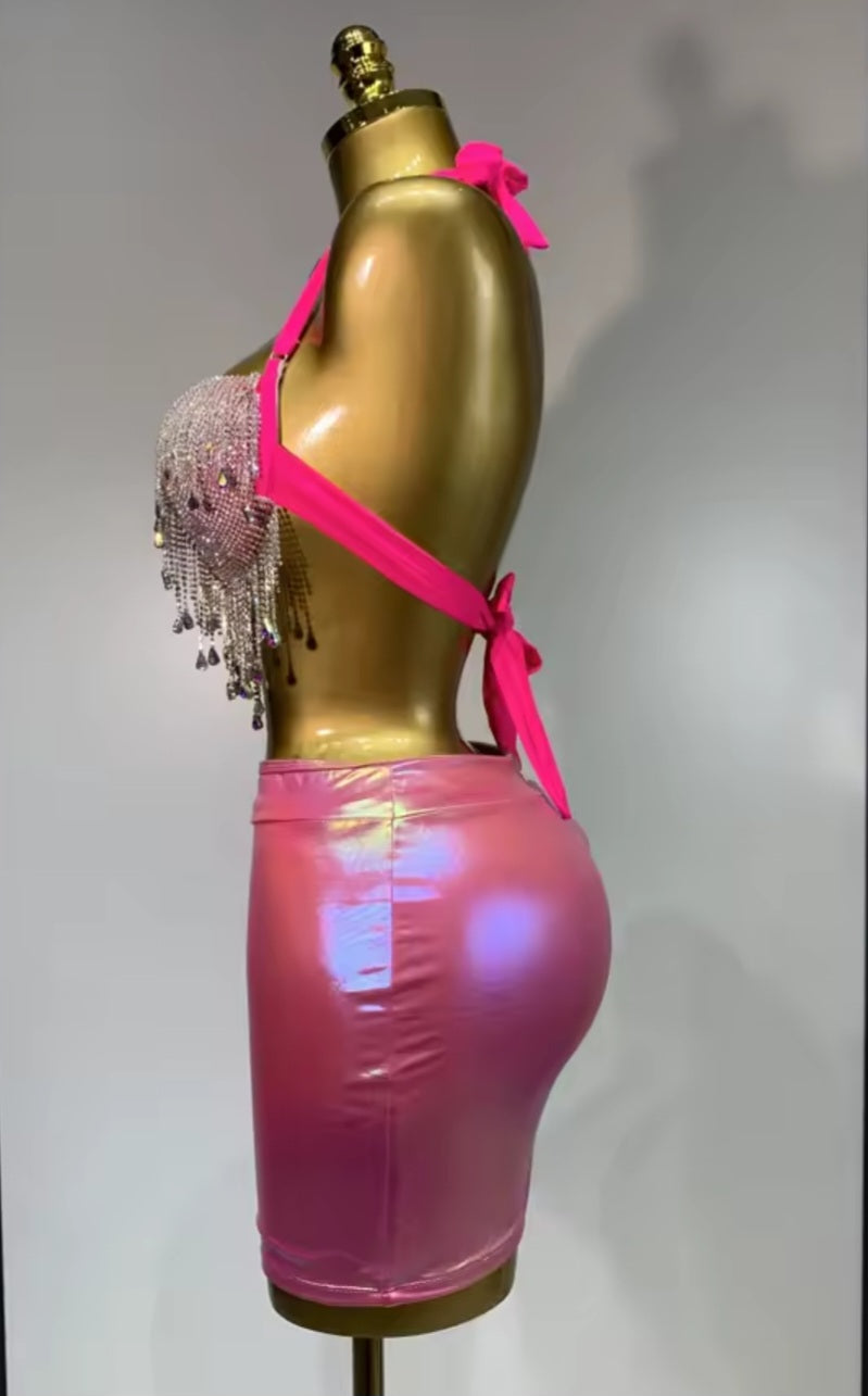 Keep Them Guessing Skirt Set PINK (LOW STOCK!)
