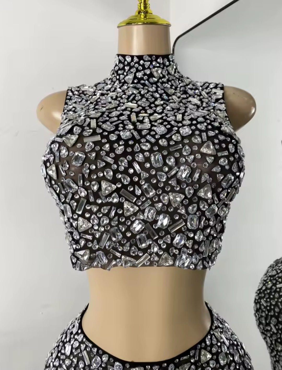 Crystal Mirage Skirt Set - BLACK