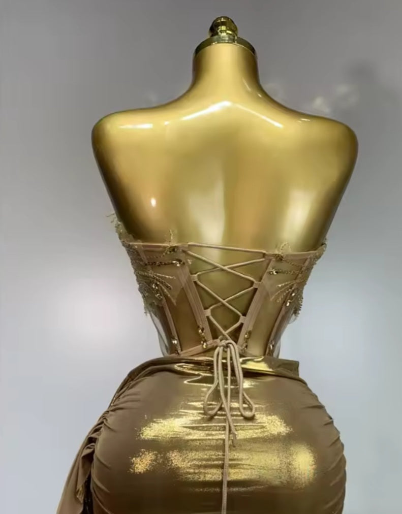 Dripping In Gold Skirt Set
