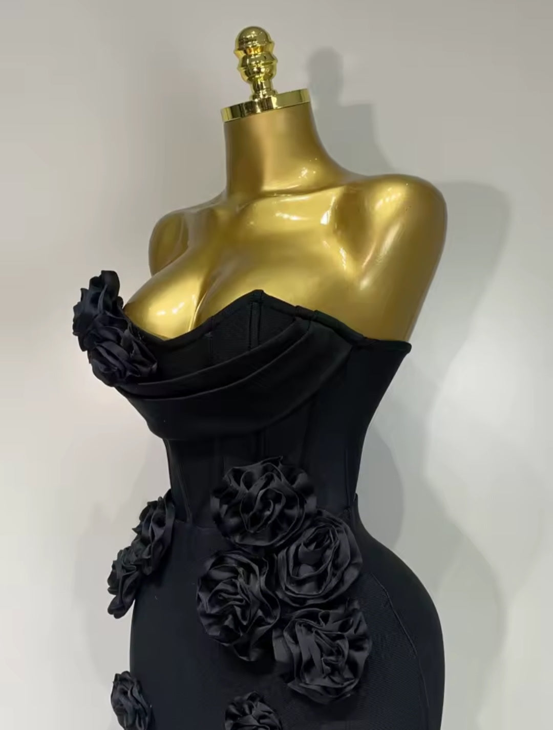 Say It In Roses Dress - BLACK