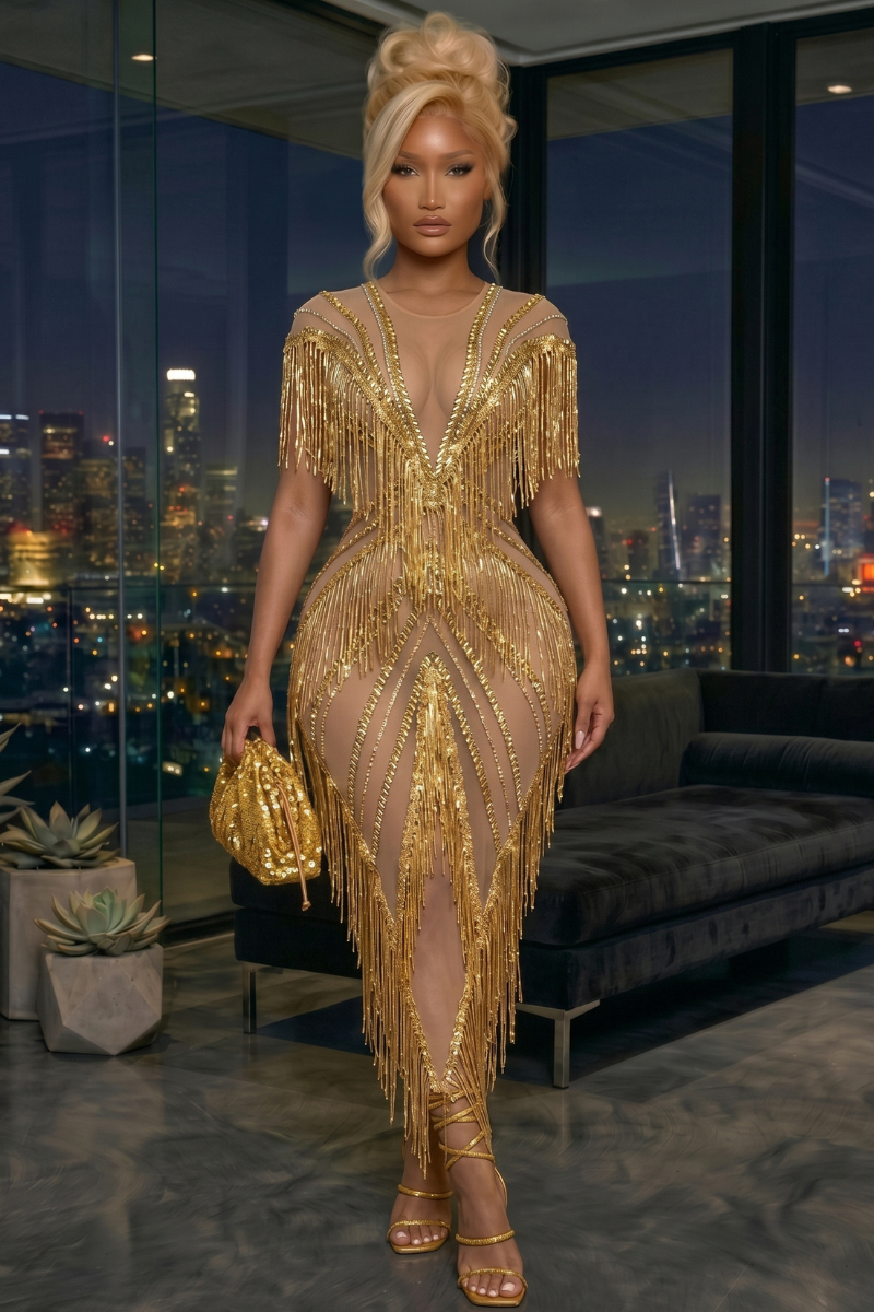 High Standard Dress - Gold