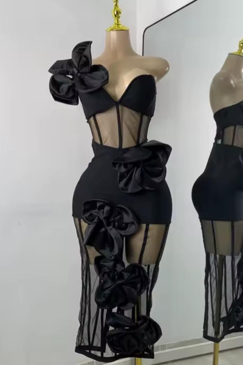 Midnight Bloom Dress- (Just Restocked)