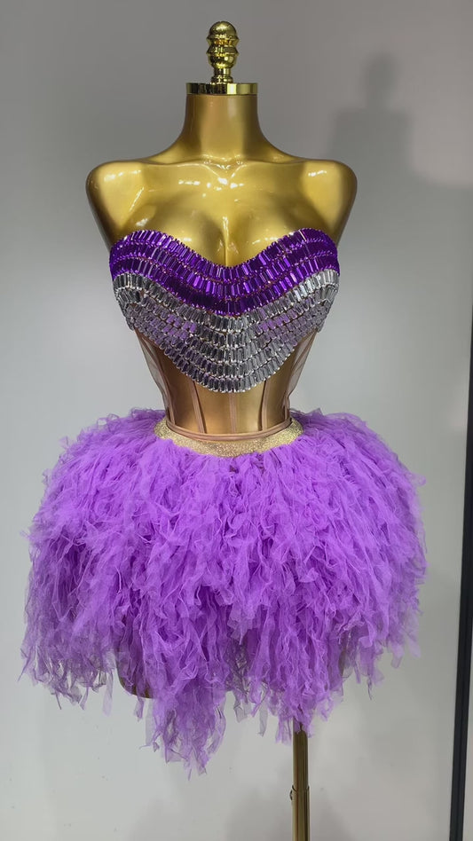 Lilac Stardust Tulle Skirt Set