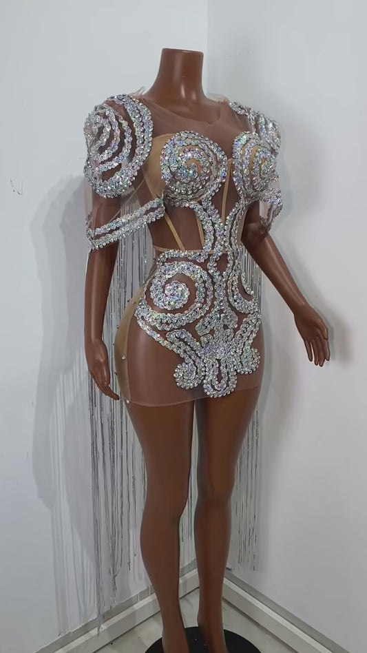 Crystal Vortex Mini Dress