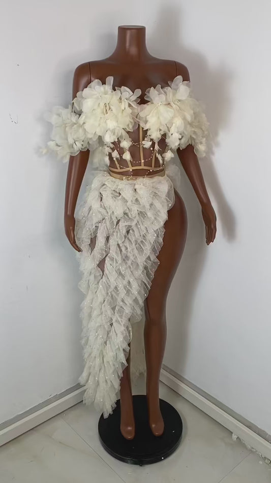 Ivory Bloom Skirt Set