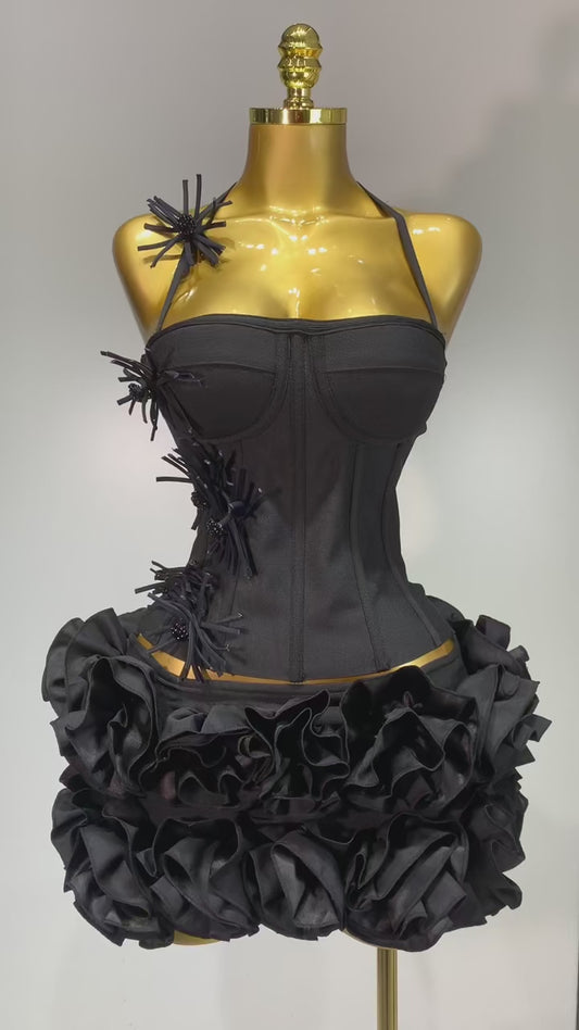 Midnight Dahlia Corset Skirt Set