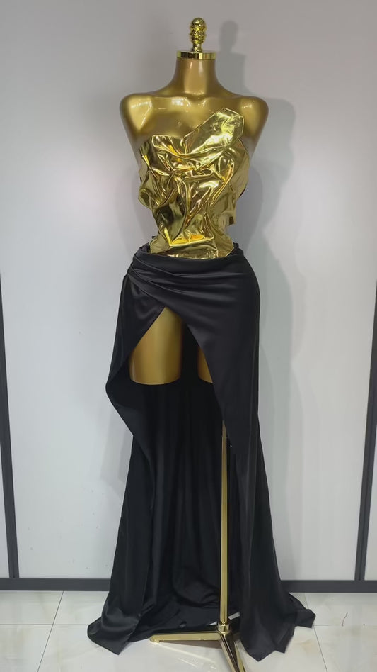 Golden Molten Skirt Set