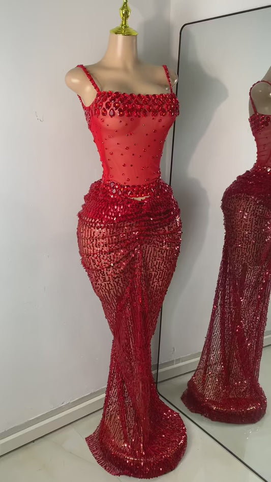 Scarlet Inferno Skirt Set