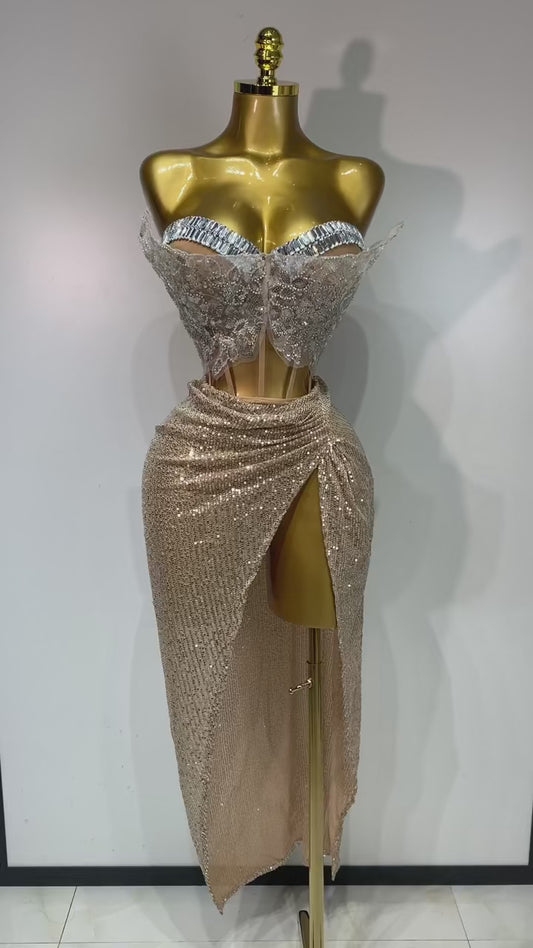 Golden Romance Draped Set