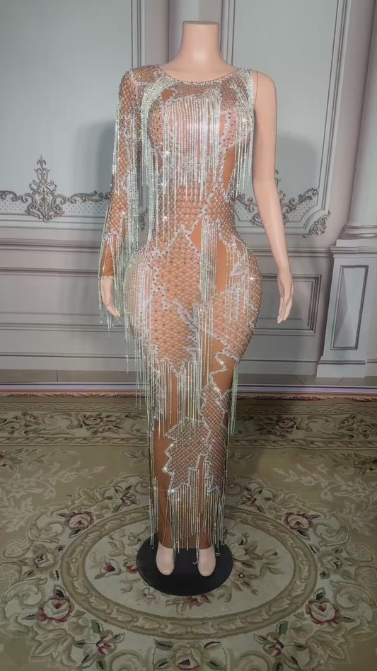 Dazzled By Fringed Dress