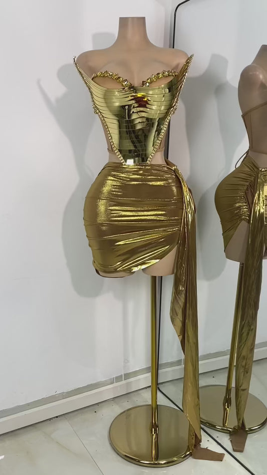 Gold Savage Skirt Set