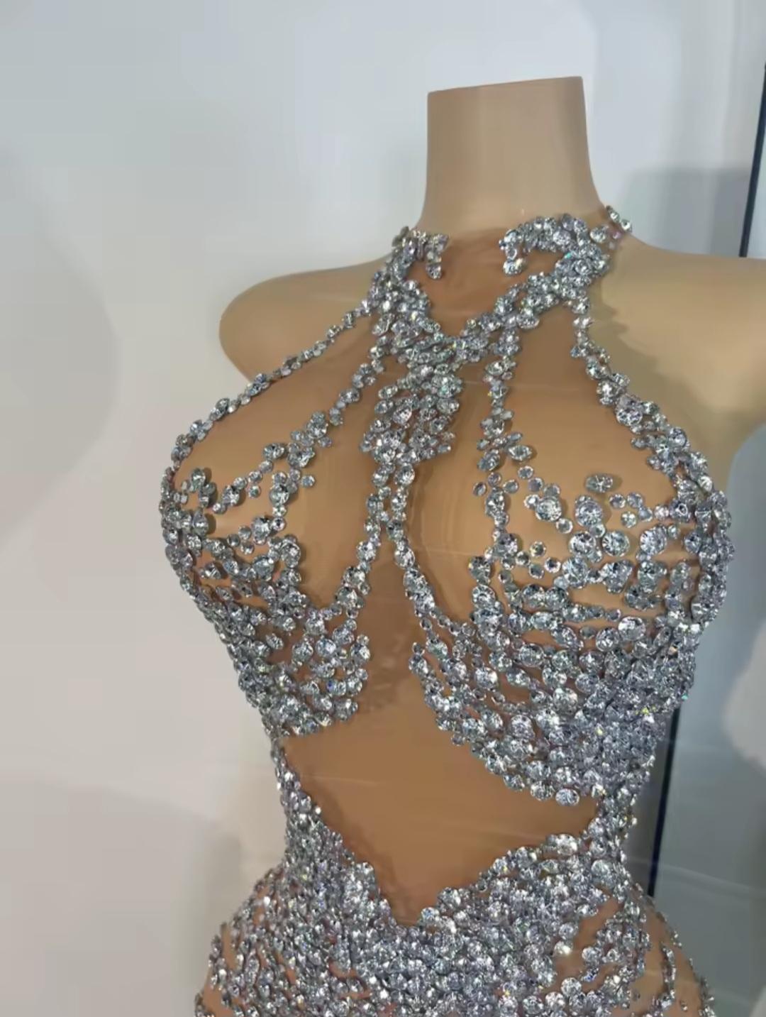 Chef Kisses Mini Dress SILVER