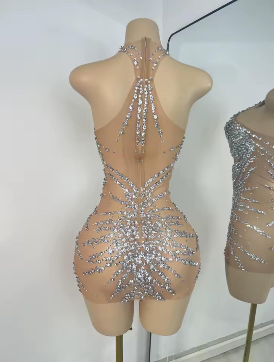 Chef Kisses Mini Dress SILVER