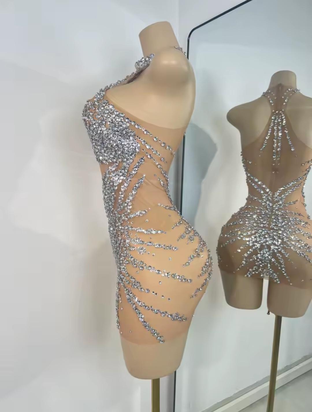 Chef Kisses Mini Dress SILVER