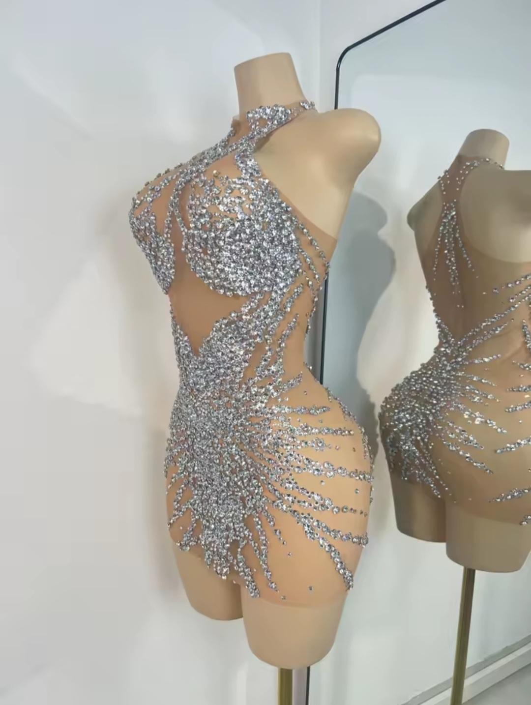 Chef Kisses Mini Dress SILVER